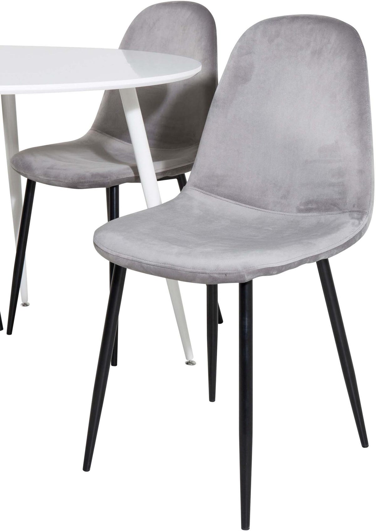 Plaza Esszimmerset + Polar ⌀100cm/4St. in Weiss / Schwarzgrau präsentiert im Onlineshop von KAQTU Design AG. Esszimmerset ist von Venture Home
