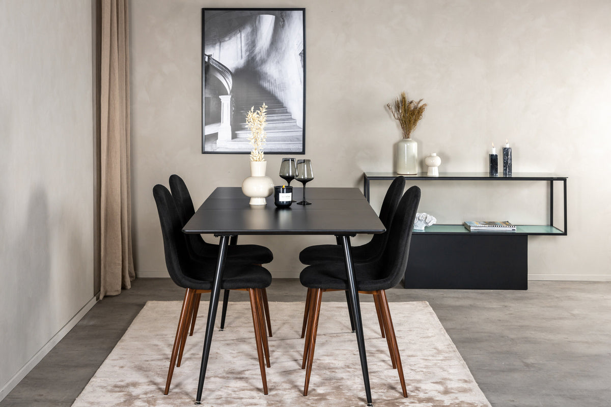 Silar Esszimmerset ausziehbar + Polar 120cm/4St. in Schwarz / Braun präsentiert im Onlineshop von KAQTU Design AG. Esszimmerset ist von Venture Home