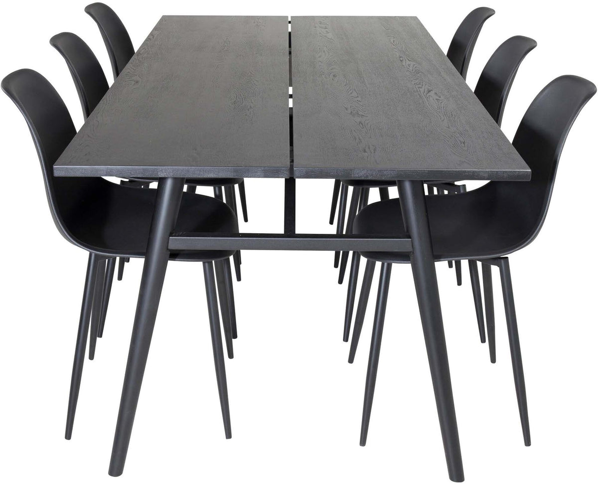 Sleek Esszimmerset ausziehbar + Polar 195cm/6St. in Schwarz präsentiert im Onlineshop von KAQTU Design AG. Esszimmerset ist von Venture Home