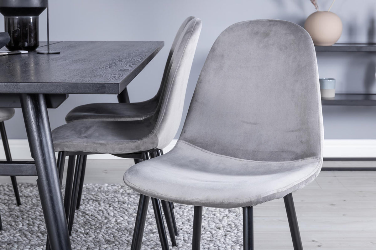 Sleek Esszimmerset ausziehbar + Polar 195cm/6St. in Schwarzgrau präsentiert im Onlineshop von KAQTU Design AG. Esszimmerset ist von Venture Home