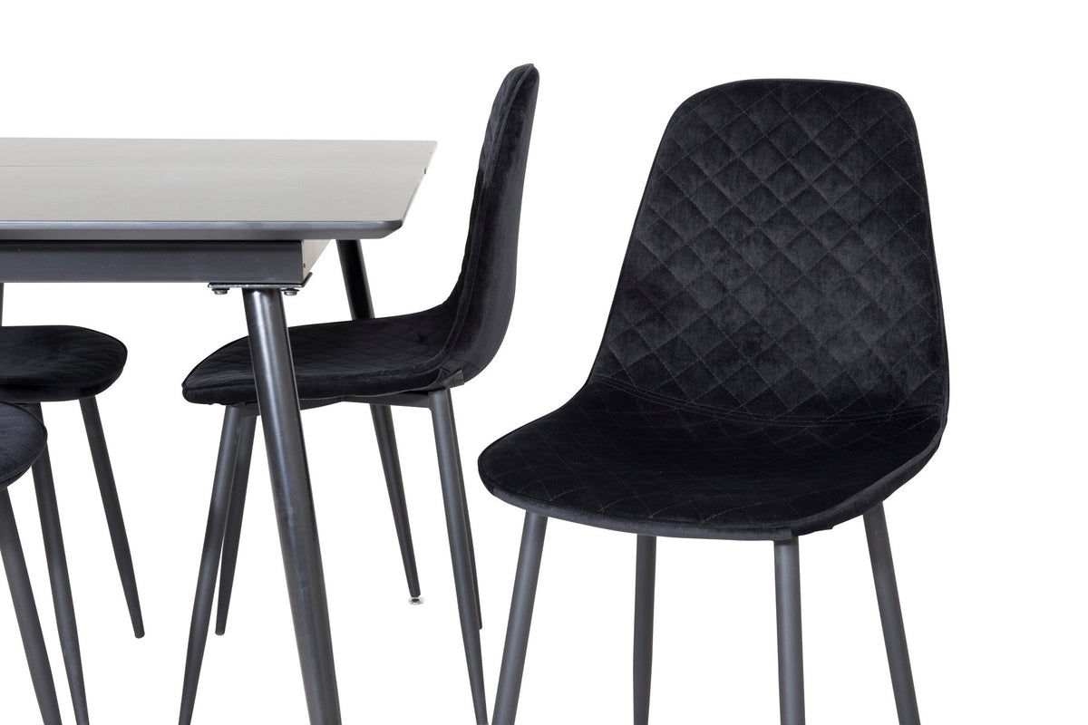 Silar Esszimmerset ausziehbar + Polar 120cm/4St. in Schwarz präsentiert im Onlineshop von KAQTU Design AG. Esszimmerset ist von Venture Home