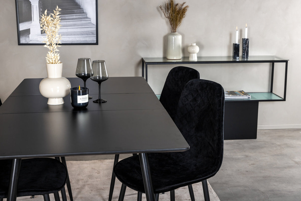 Silar Esszimmerset ausziehbar + Polar 120cm/4St. in Schwarz präsentiert im Onlineshop von KAQTU Design AG. Esszimmerset ist von Venture Home