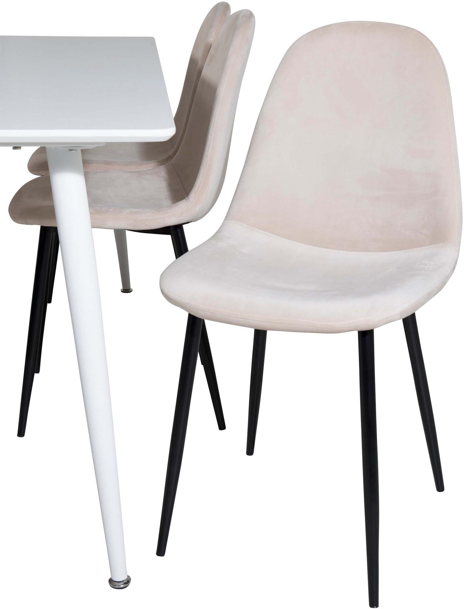 Elegantes Polar Esszimmerset von Venture Home: 180 cm Tisch und 6 stilvolle Samtstühle für einladende Dinner und unvergessliche Momente.