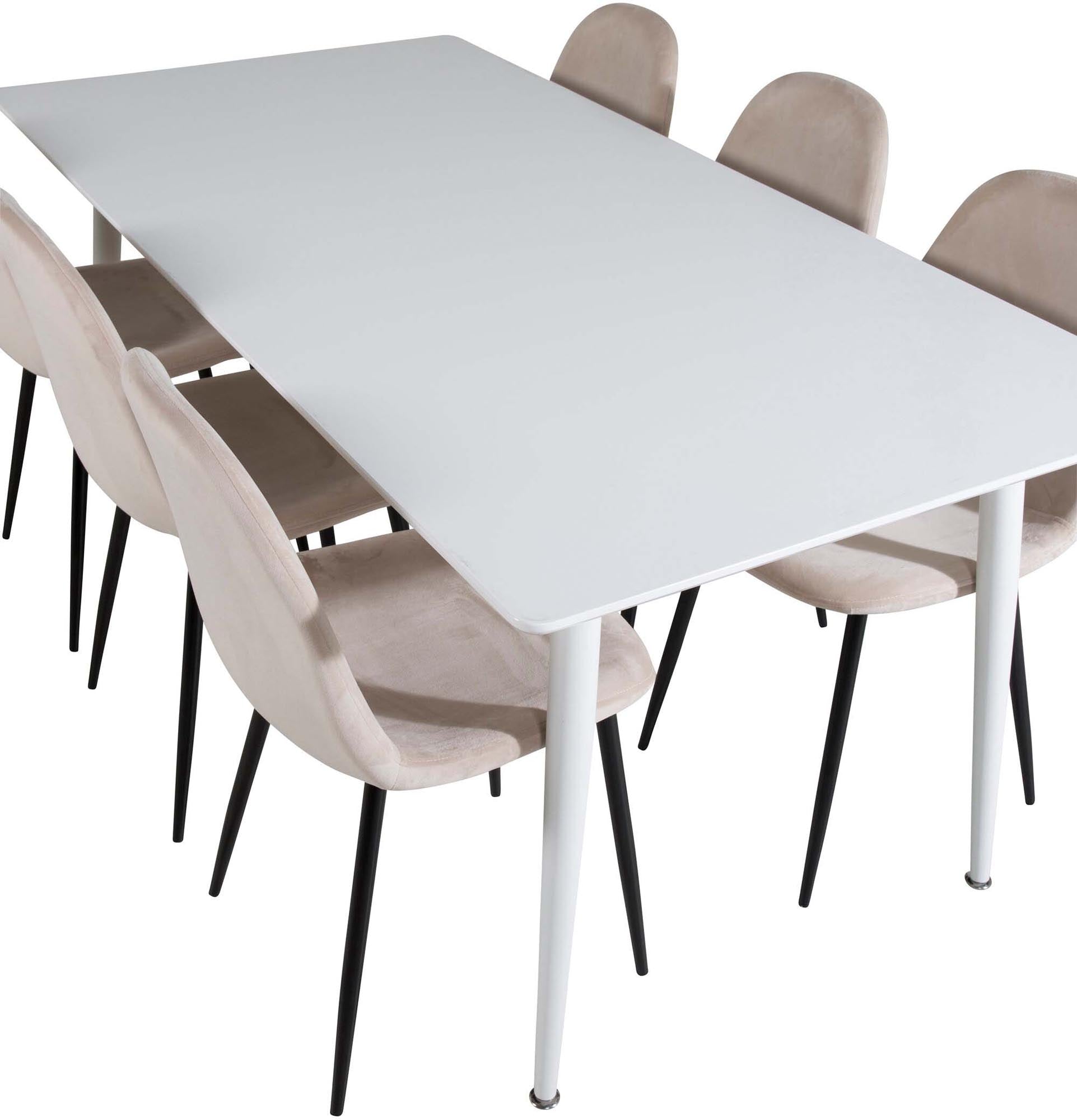 Stilvolles Polar Esszimmerset: 180cm Tisch mit 6 Stühlen von Venture Home.