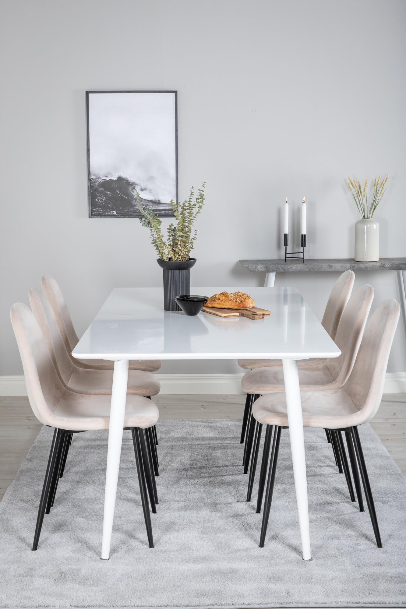 Modernes Polar Esszimmerset: 180cm Tisch & 6 Stühle von Venture Home.