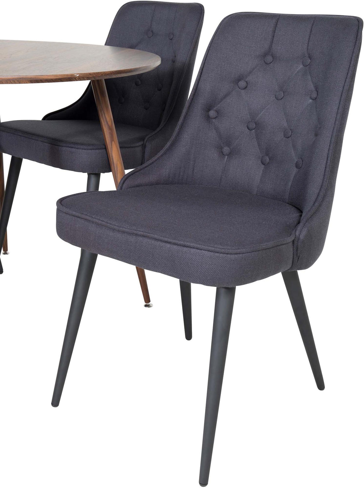 Plaza Esszimerset + Velvet Deluxe ⌀100cm/4St. in Braun / Schwarz präsentiert im Onlineshop von KAQTU Design AG. Esszimmerset ist von Venture Home