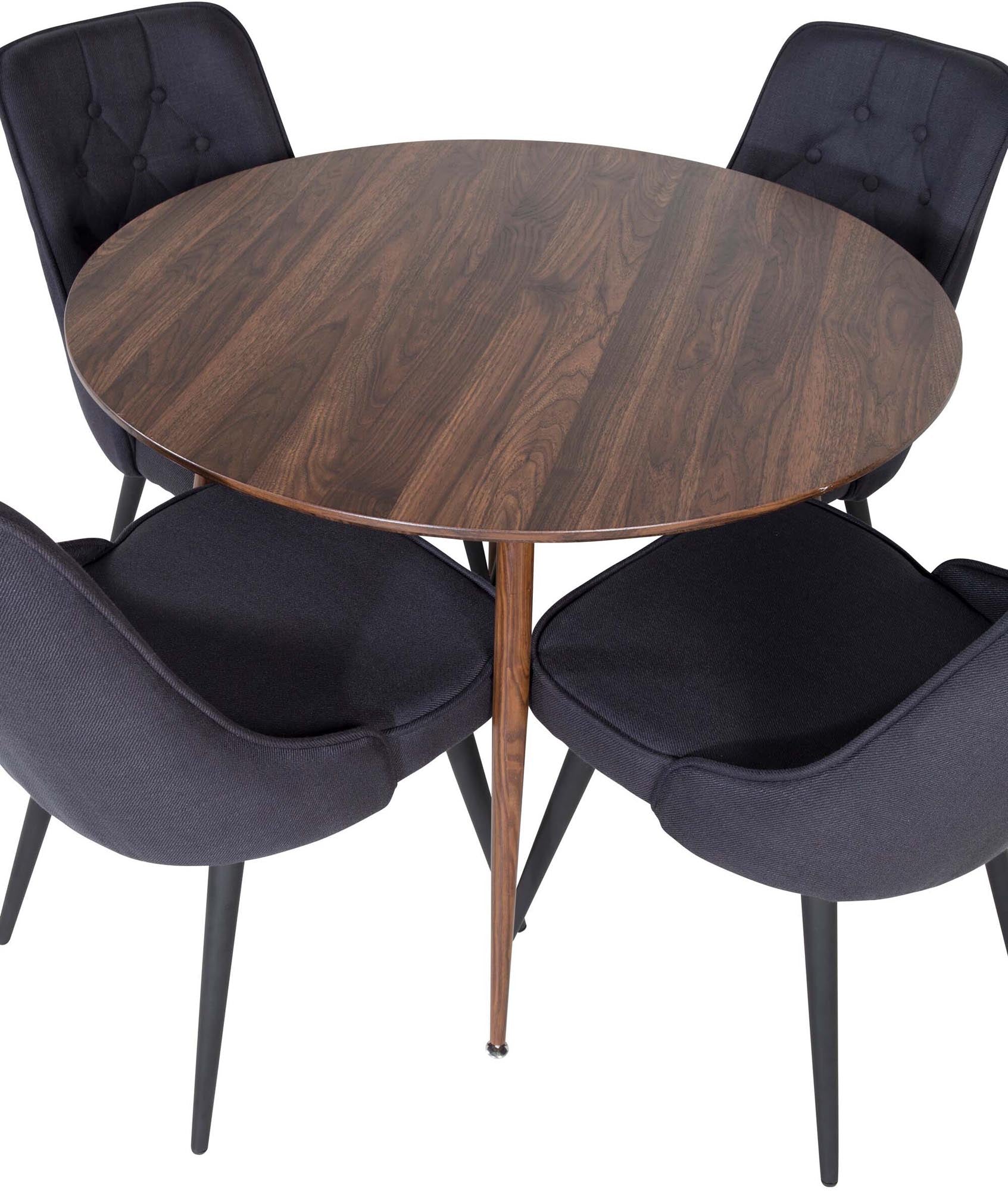 Elegantes Plaza Esszimerset mit Velvet Deluxe, 100cm, 4 Stühle.