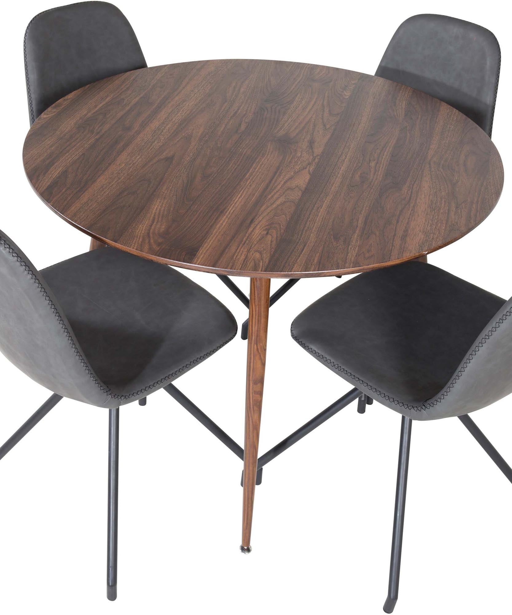 Elegantes Esszimmerset Plaza + Polar: 100cm Tisch mit 4 Stühlen.