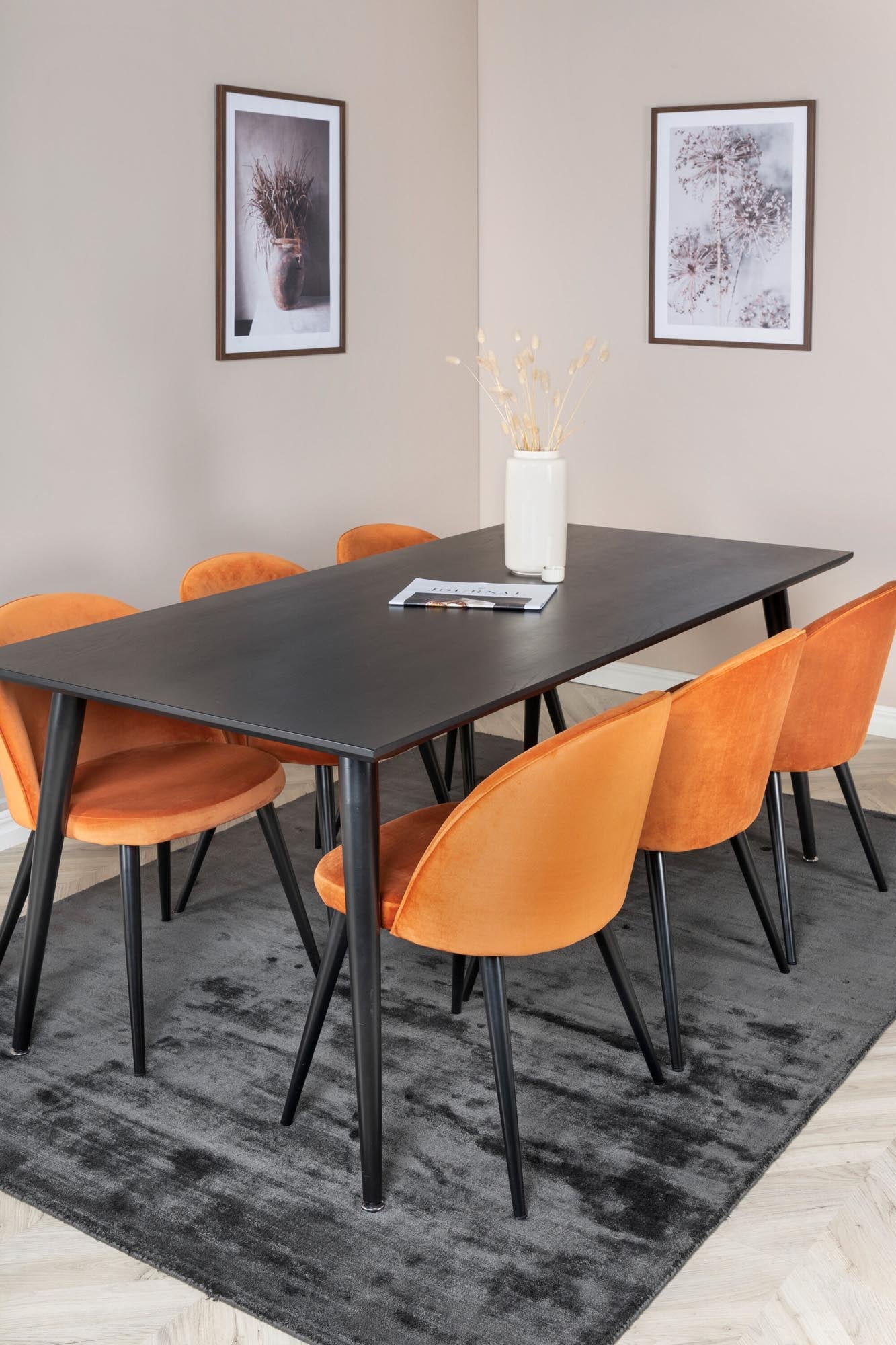 Luxuriöses Dipp Esszimmerset 180cm für 6 Personen, samtig, von Venture Home.