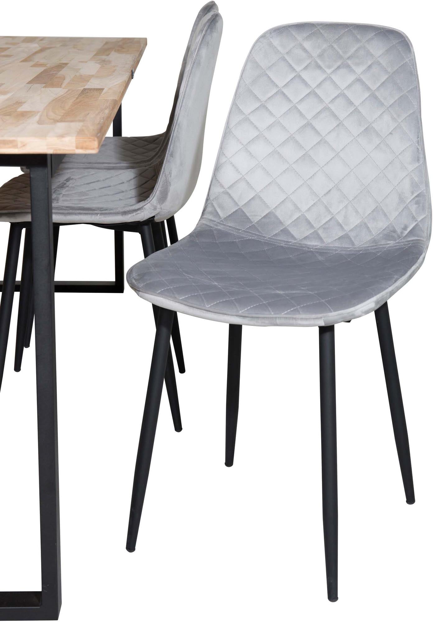 Elegantes Cirebon Esszimmerset mit 200 cm Tisch und 6 Samt-Stühlen. Perfekt für festliche Anlässe und gemütliche Familienessen.