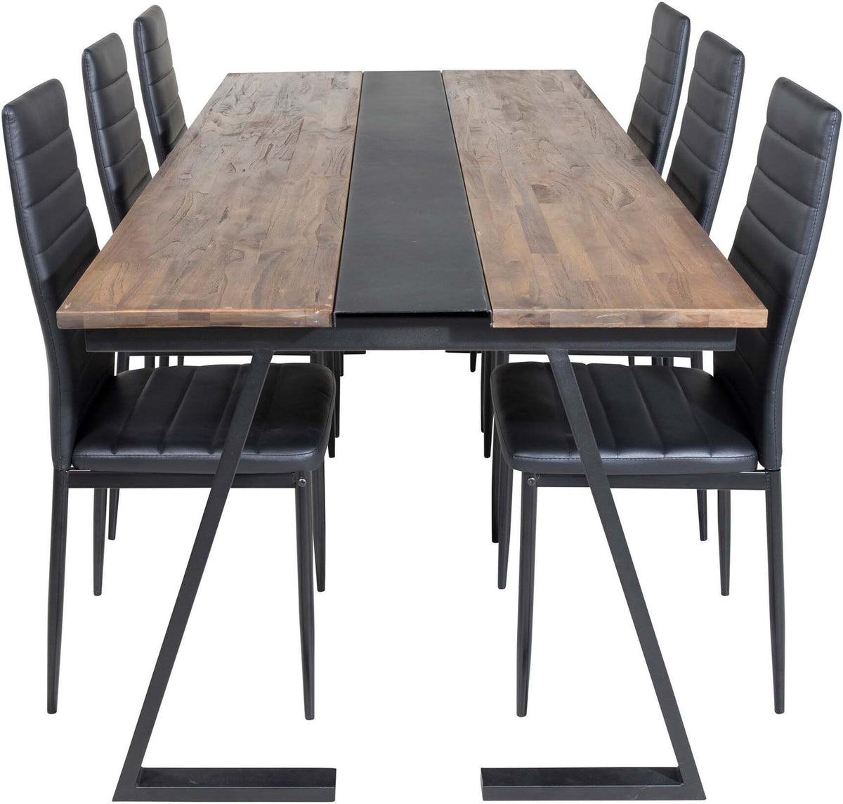 Jakarta Esszimmerset + Slim 200cm/6St. in Schwarz präsentiert im Onlineshop von KAQTU Design AG. Esszimmerset ist von Venture Home