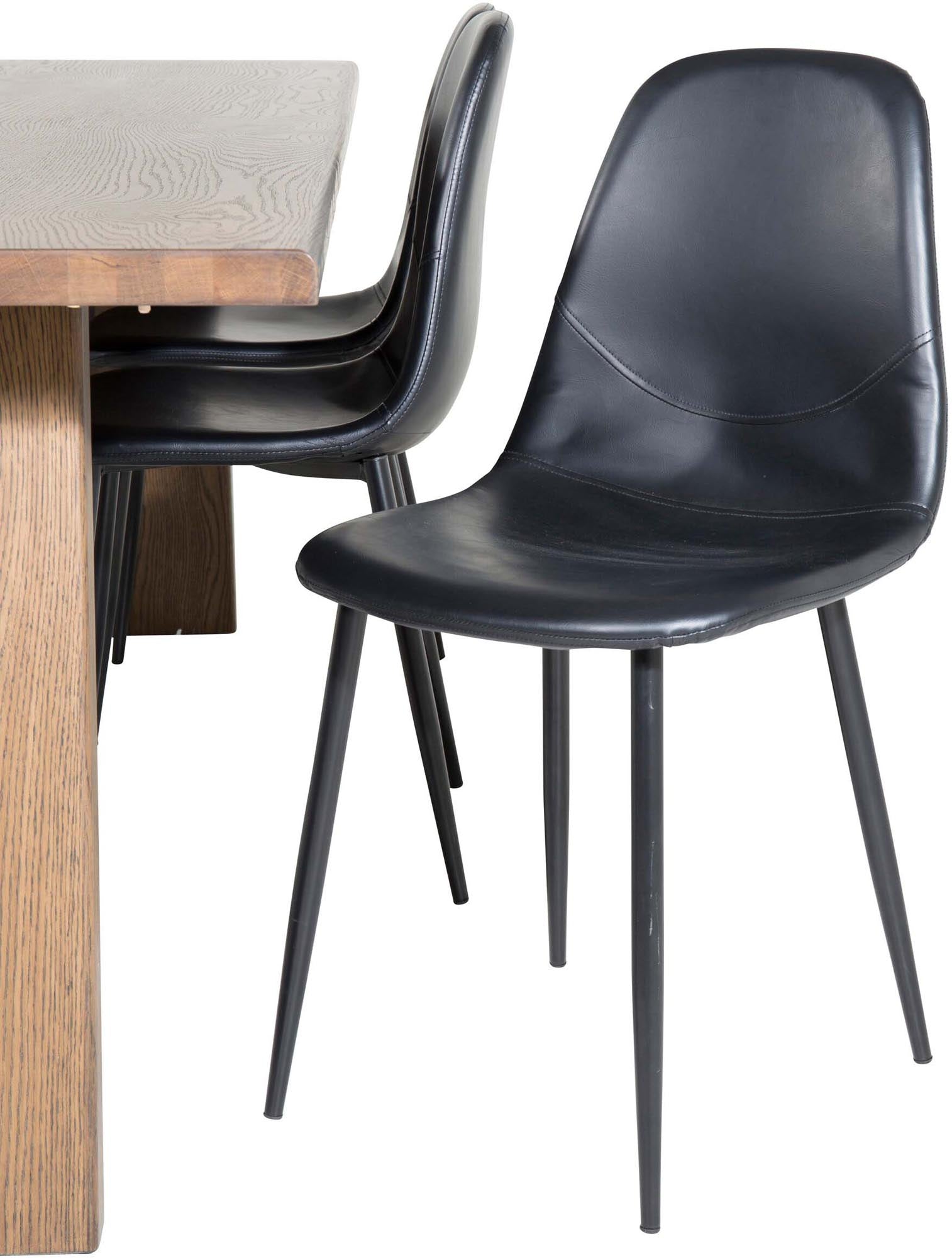 Elegantes Logger Esszimmerset mit 210 cm ausziehbarem Tisch und bequemen Polar-Stühlen, perfekt für gesellige Runden und festliche Feiern.