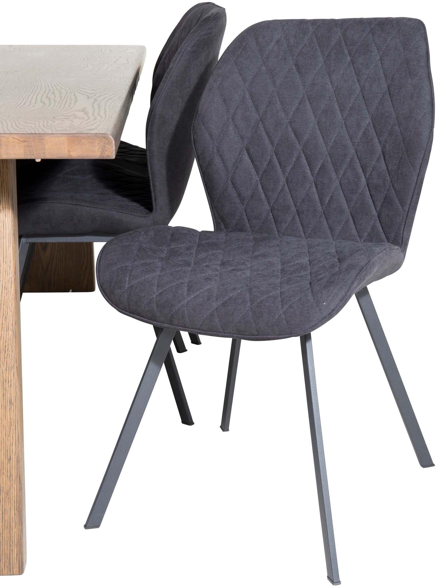 Elegantes Logger Esszimmerset mit 210 cm ausziehbarem Tisch und 6 komfortablen Stühlen. Perfekt für jeden Anlass und einladende Esszimmeratmosphäre.