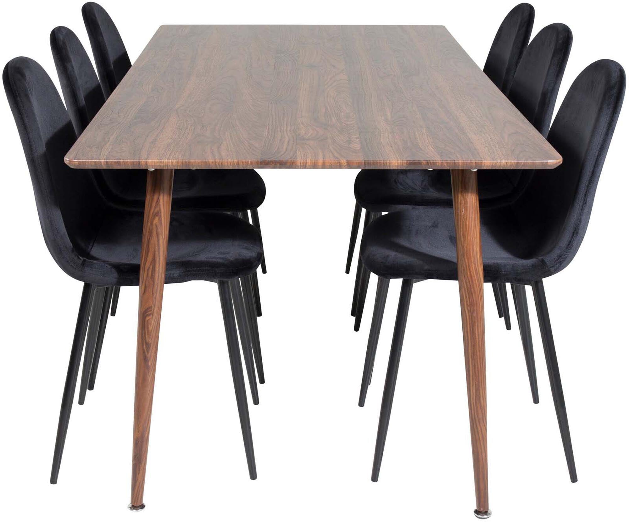 Entdecken Sie das stilvolle Polar Esszimmerset von Venture Home. Eleganter 180 cm Esstisch für 6 Personen, luxuriöse Samtstühle, perfekte Atmosphäre!