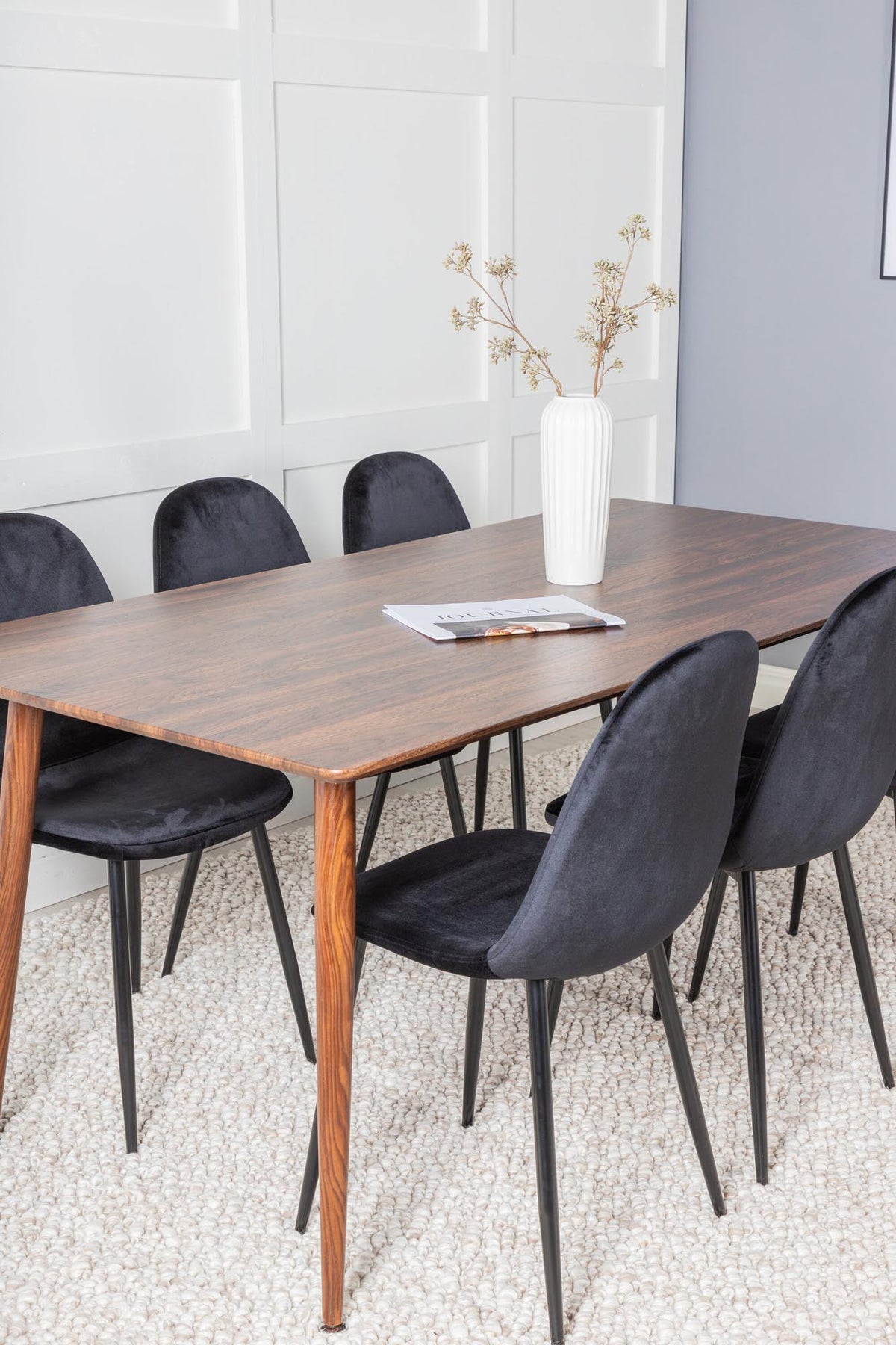 Polar Esszimmerset + Polar 180cm/6St. in Schwarz präsentiert im Onlineshop von KAQTU Design AG. Esszimmerset ist von Venture Home