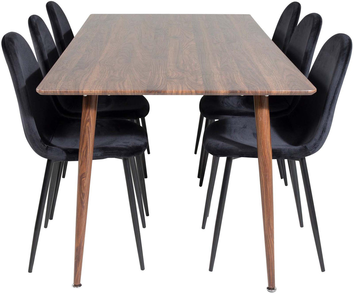 Polar Esszimmerset + Polar 180cm/6St. in Schwarz präsentiert im Onlineshop von KAQTU Design AG. Esszimmerset ist von Venture Home