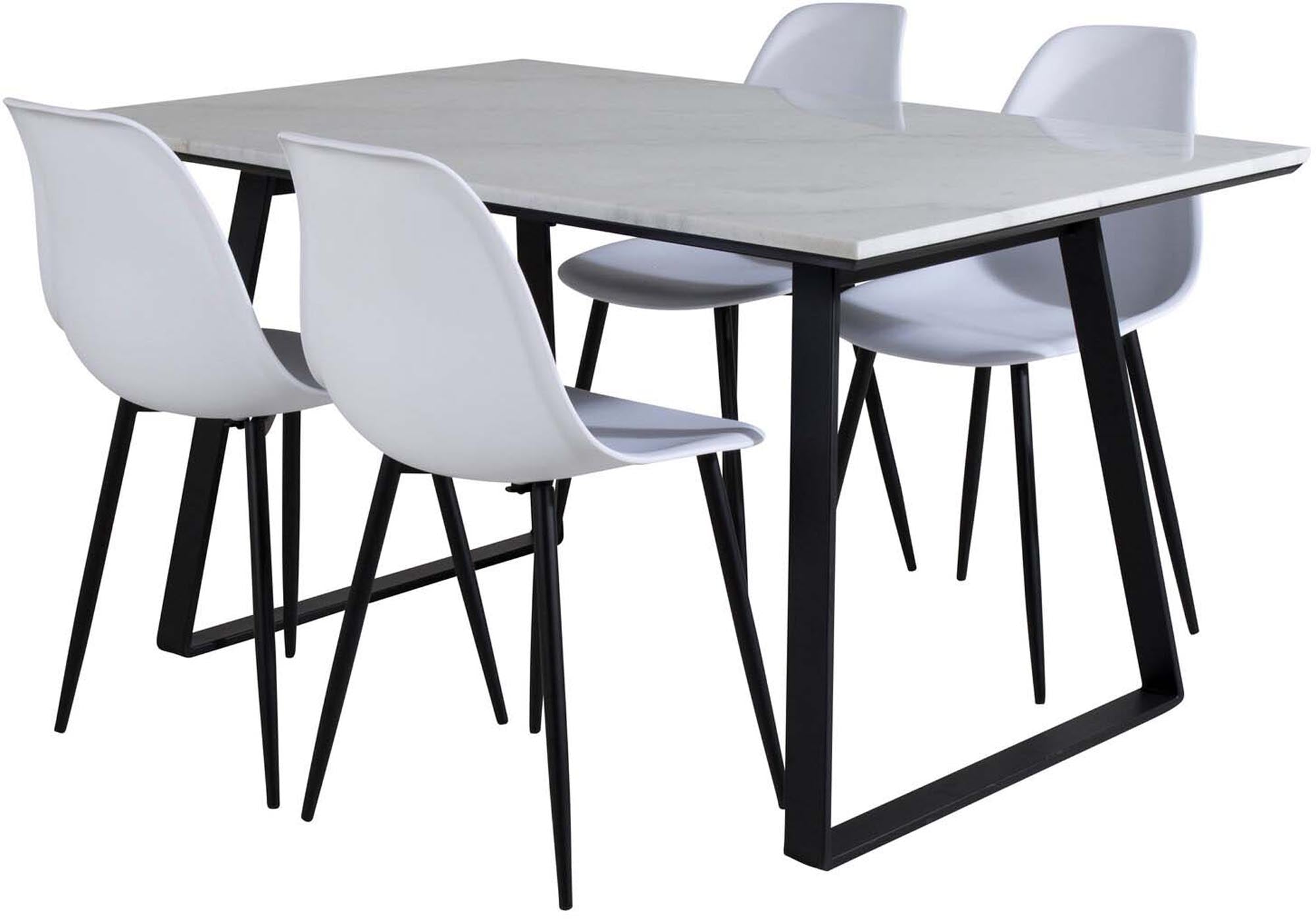 Entdecken Sie das Estelle Esszimmerset + Polar: Eleganz und Komfort für gesellige Abende in Ihrem Esszimmer.