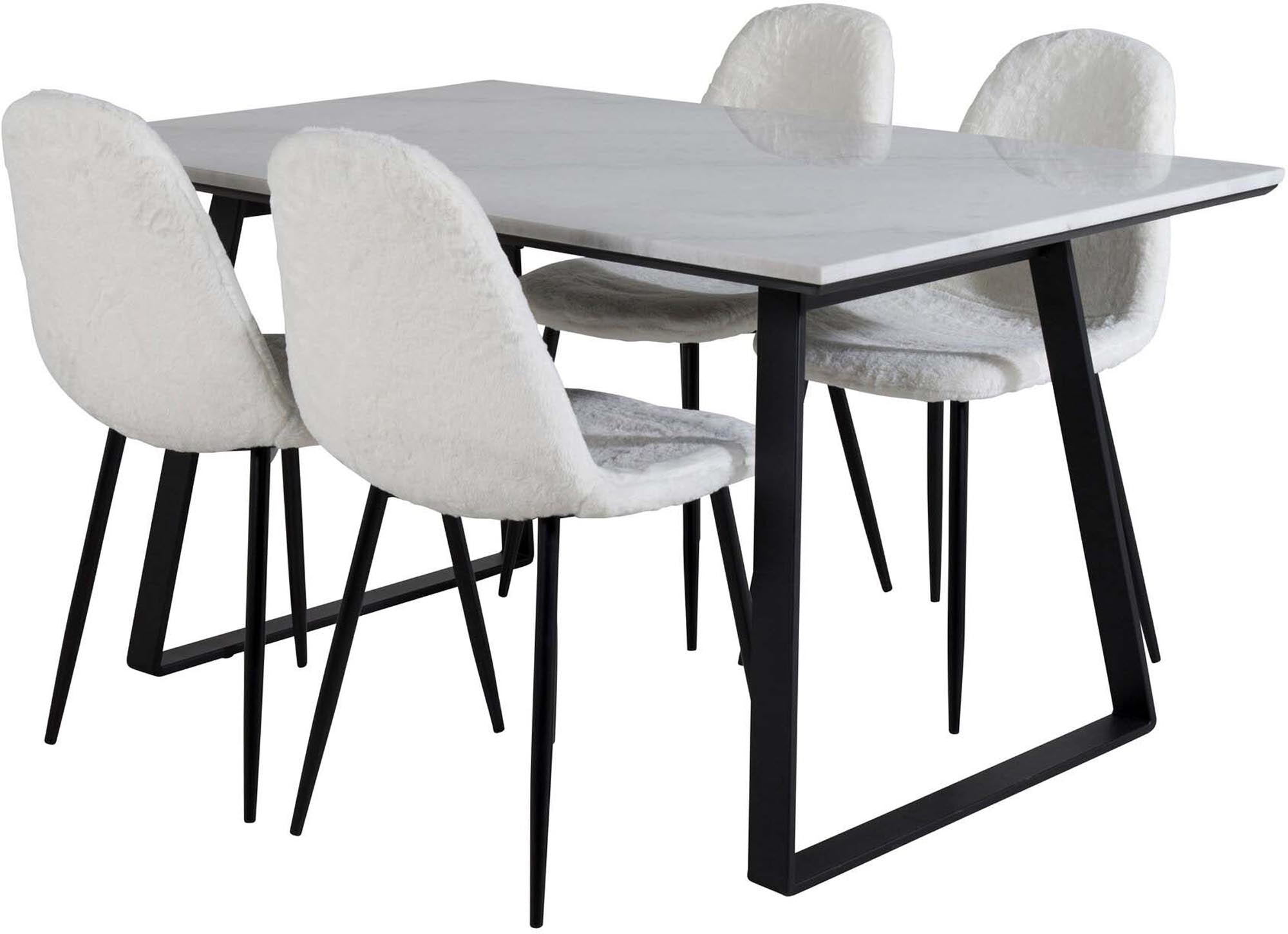 Entdecken Sie das Estelle Esszimmerset + Polar: Eleganz und Komfort für gesellige Abende in Ihrem Esszimmer.