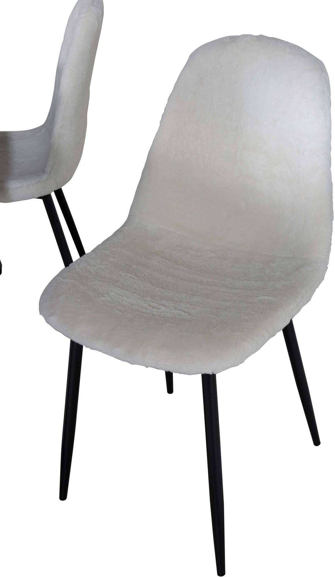 Erleben Sie das stilvolle Esszimmerset Estelle + Polar: Moderner Esstisch und bequeme Stühle für einladende Momente mit Familie und Freunden.