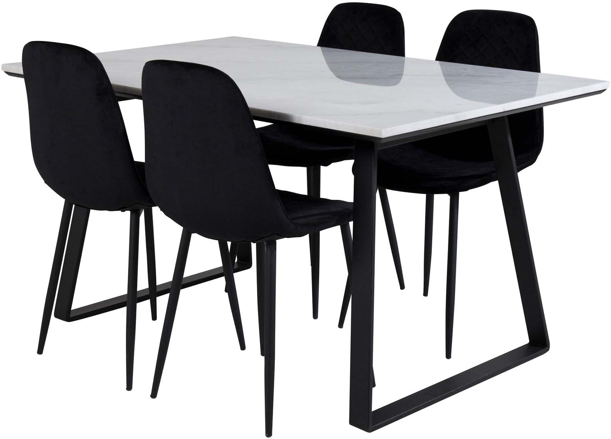 Elegantes Esszimmerset Estelle + Polar: Komfortable Stühle und ein großzügiger Tisch für gesellige Abende in stilvollem Ambiente.