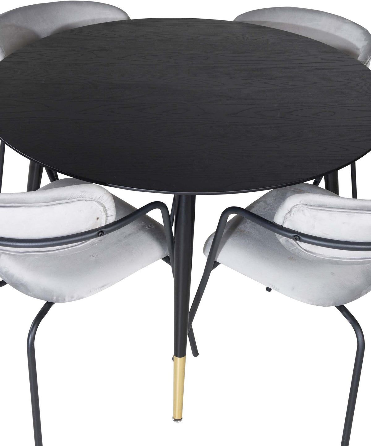 Dipp Esszimmerset + Arrow ⌀115cm/4St. in Schwarzgrau präsentiert im Onlineshop von KAQTU Design AG. Esszimmerset ist von Venture Home