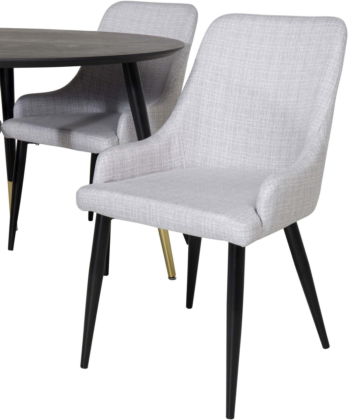 Dipp Esszimmerset + Plaza ⌀115cm/4St. in Schwarzgrau präsentiert im Onlineshop von KAQTU Design AG. Esszimmerset ist von Venture Home