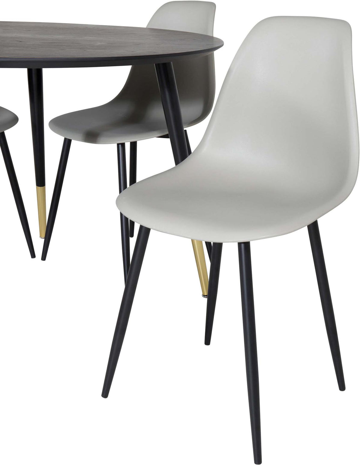Dipp Esszimmerset + Polar ⌀115cm/4St. in Schwarz / Hellgrau präsentiert im Onlineshop von KAQTU Design AG. Esszimmerset ist von Venture Home