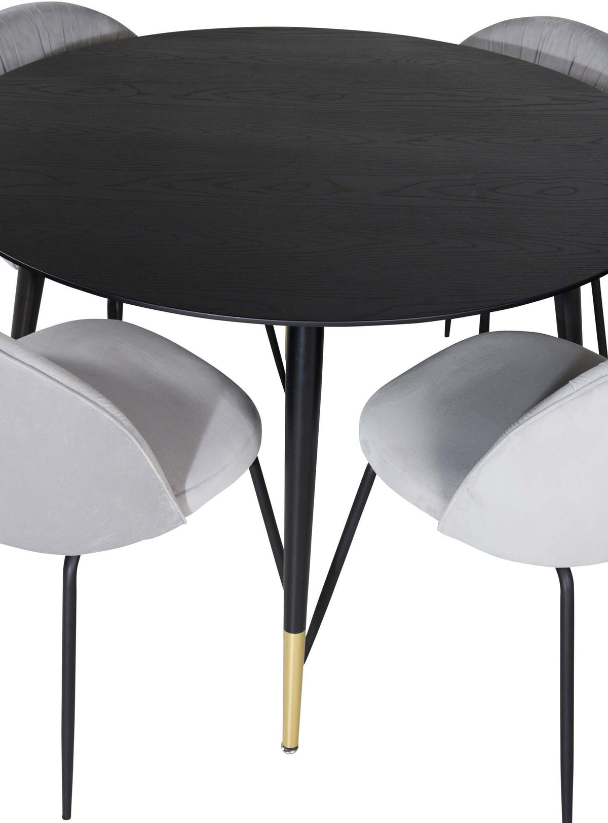 Dipp Esszimmerset + Wrinkles ⌀115cm/4St. in Schwarzgrau präsentiert im Onlineshop von KAQTU Design AG. Esszimmerset ist von Venture Home