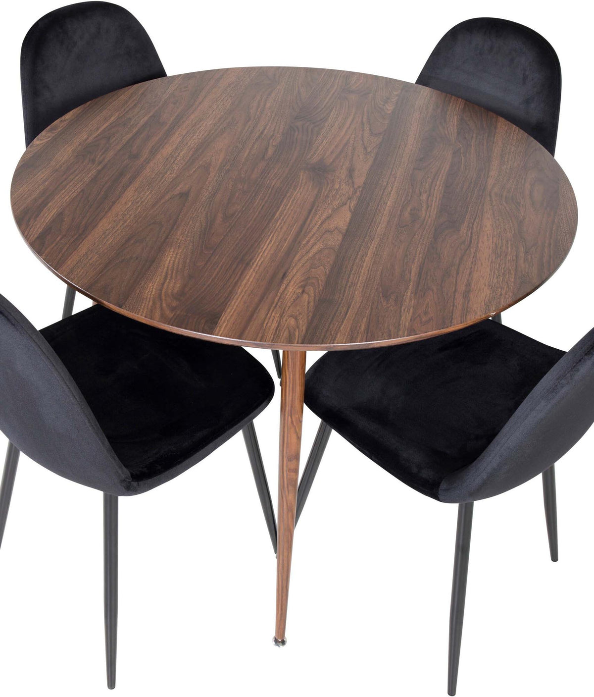 Plaza Esszimmerset + Polar ⌀100cm/4St. in Braun / Schwarz präsentiert im Onlineshop von KAQTU Design AG. Esszimmerset ist von Venture Home
