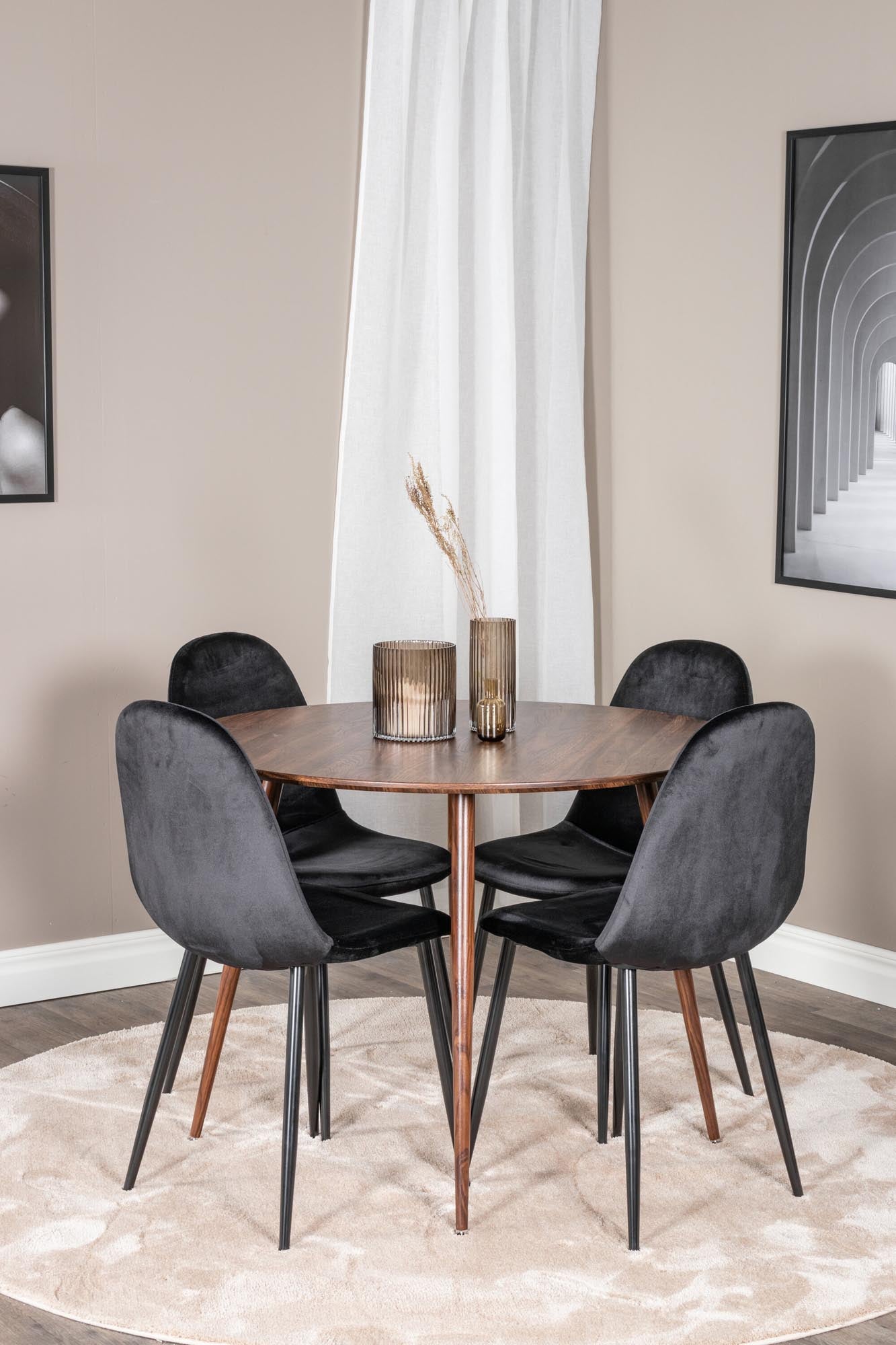 Elegantes Esszimmerset Plaza: 100cm Tisch & 4 Stühle von Venture Home.