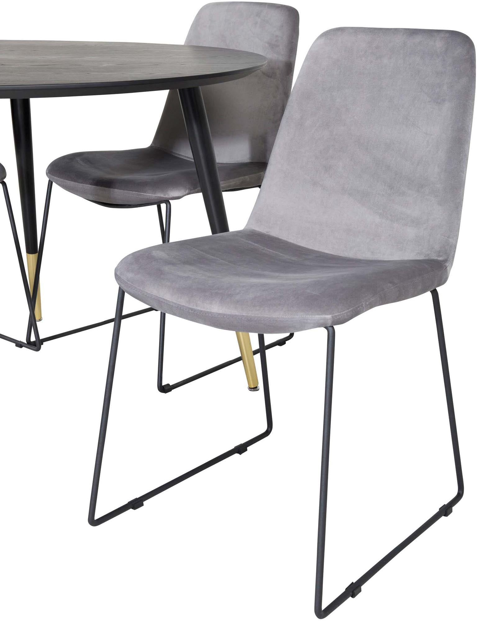 Dipp Esszimmerset + Muce ⌀115cm/4St. in Schwarzgrau präsentiert im Onlineshop von KAQTU Design AG. Esszimmerset ist von Venture Home