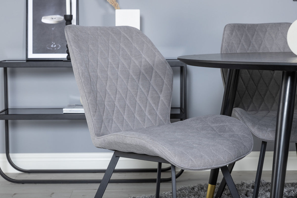 Dipp Esszimmerset + Gemma ⌀115cm/4St. in Schwarzgrau präsentiert im Onlineshop von KAQTU Design AG. Esszimmerset ist von Venture Home