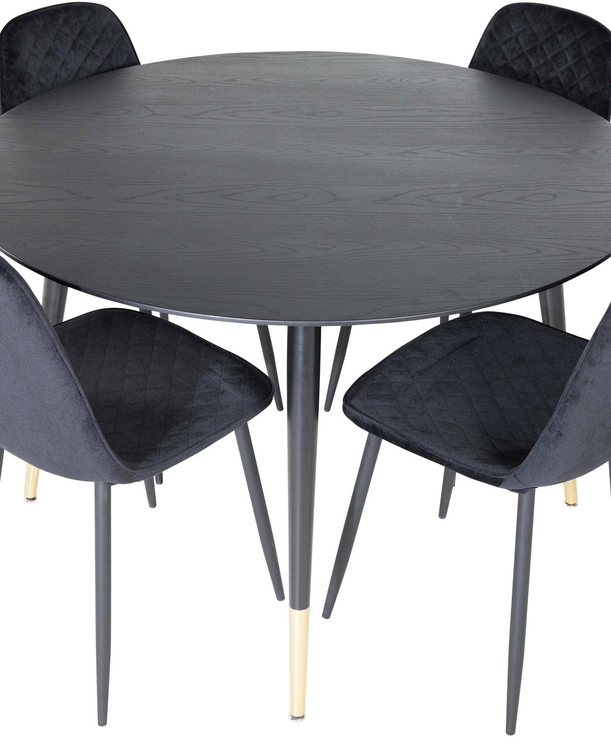 Dipp Esszimmerset + Polar ⌀115cm/4St. in Schwarz / Gold präsentiert im Onlineshop von KAQTU Design AG. Esszimmerset ist von Venture Home