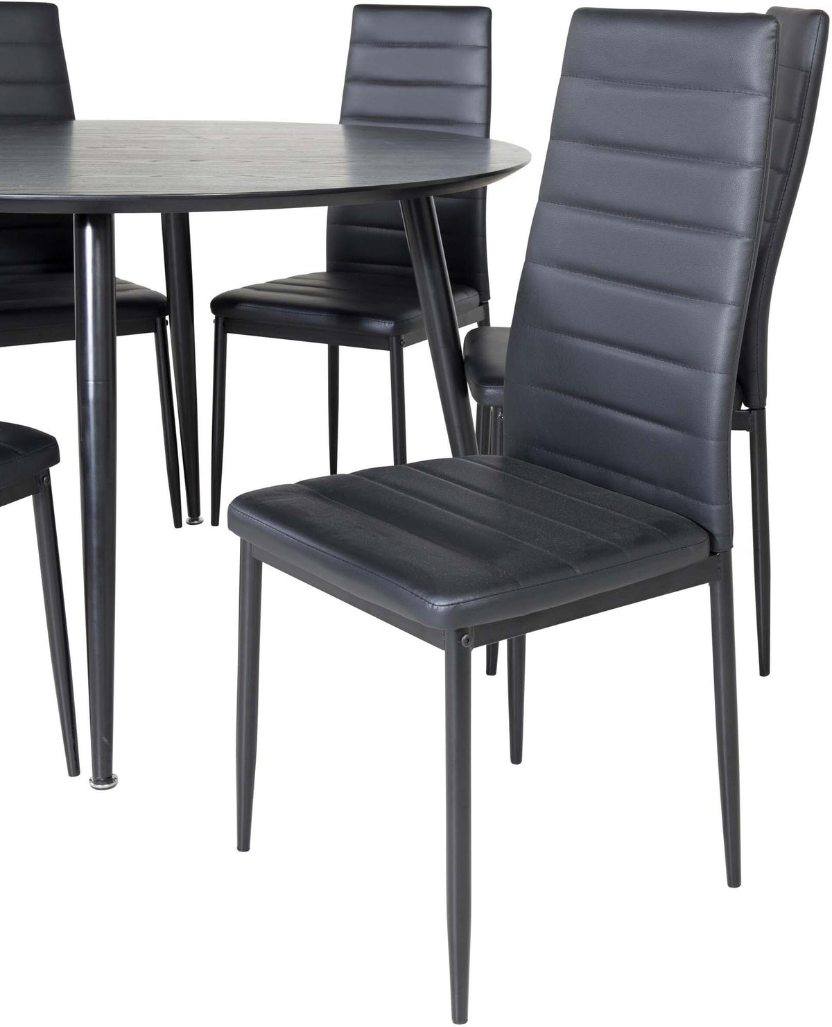 Dipp Esszimmerset + Slim ⌀115cm/6St. in Schwarz präsentiert im Onlineshop von KAQTU Design AG. Esszimmerset ist von Venture Home
