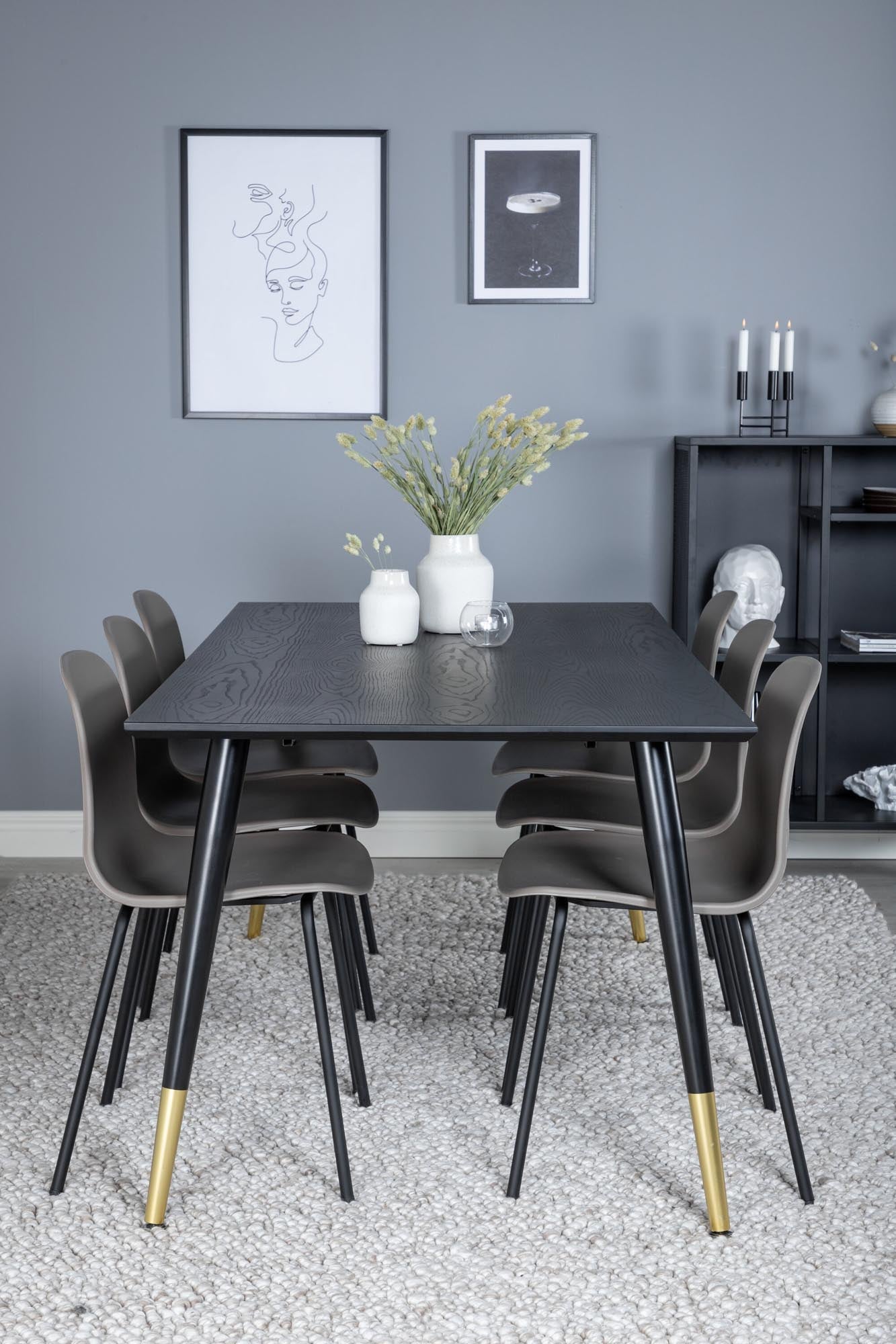 Elegantes Dipp Esszimmerset für 6, 180cm Tisch von Venture Home.