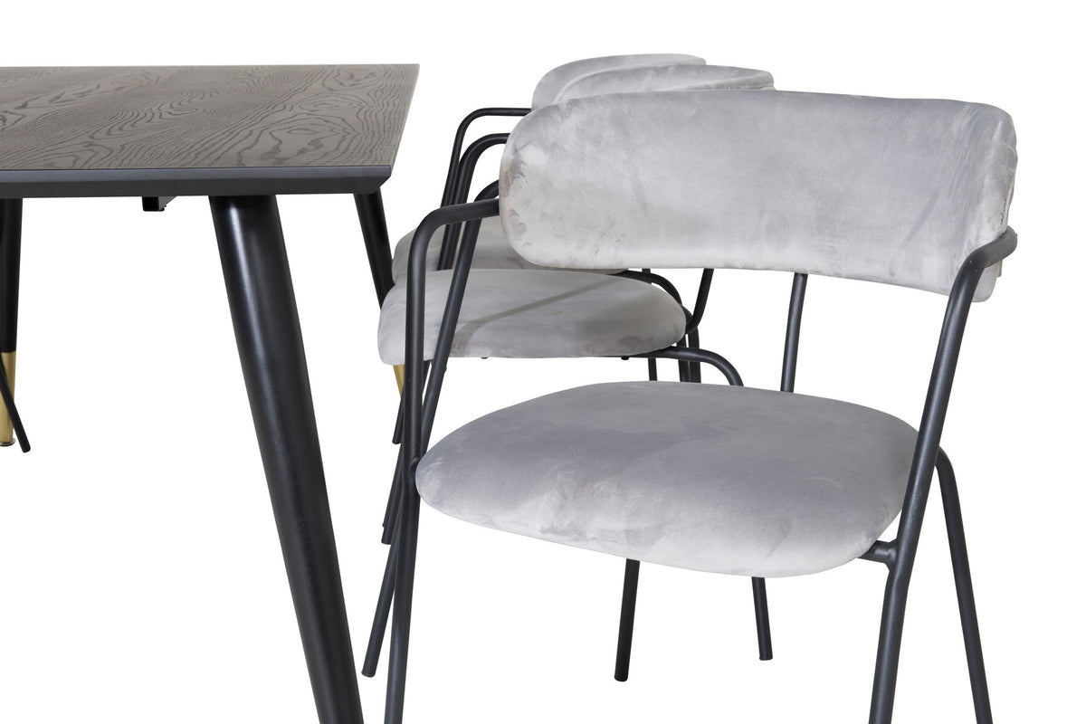 Dipp Esszimmerset + Arrow 180cm/6St. in Weiss / Schwarz präsentiert im Onlineshop von KAQTU Design AG. Esszimmerset ist von Venture Home