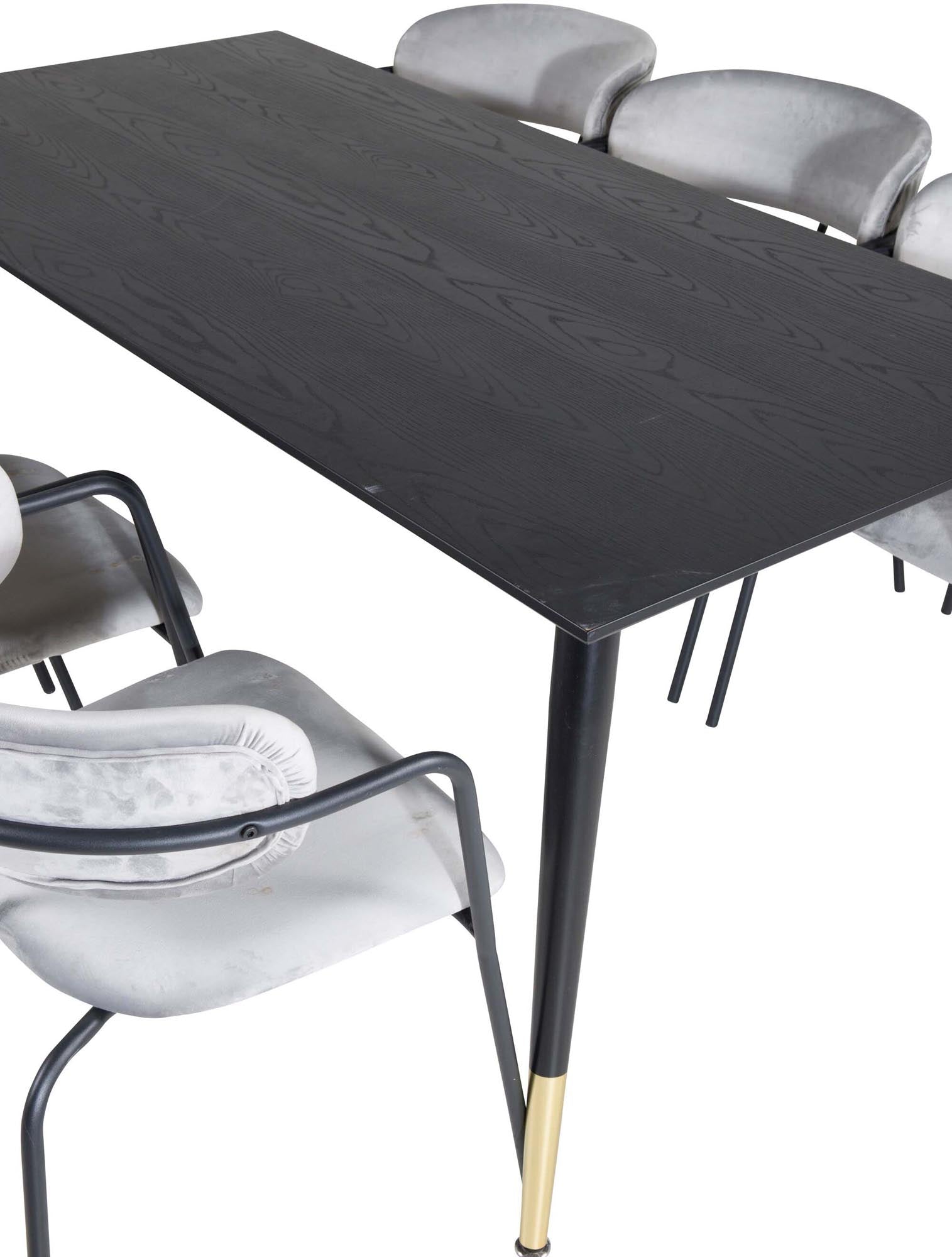 Elegantes Dipp Esszimmerset von Venture Home: 180 cm Tisch und 6 bequeme Arrow-Stühle für stilvolle Esszimmergestaltung.