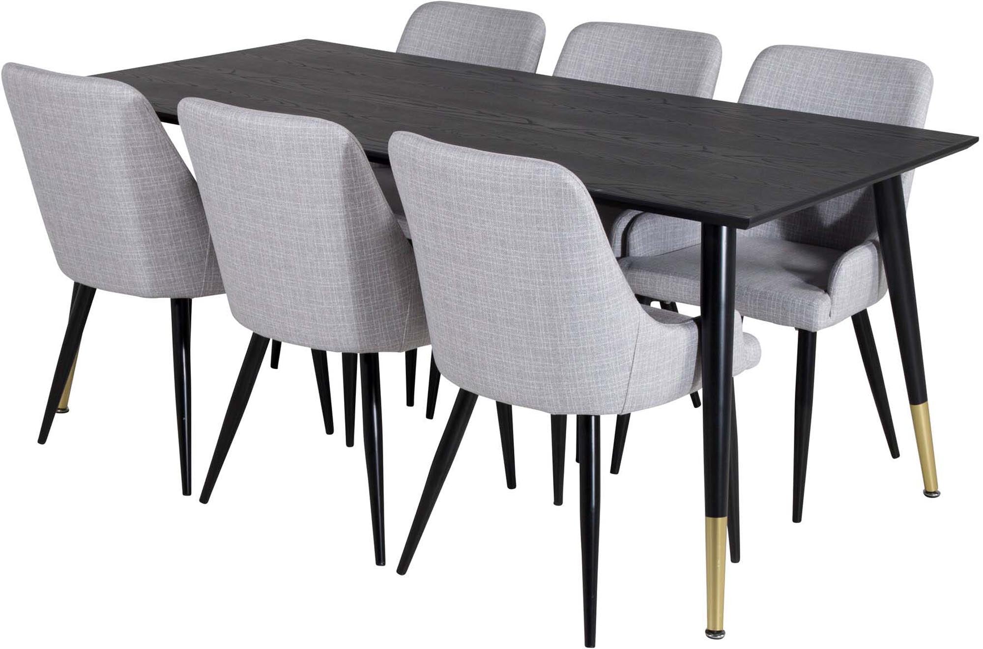 Elegantes Dipp Esszimmerset von Venture Home mit 180 cm Tisch und 6 stilvollen Stühlen. Ideal für gesellige Abende und stilvolles Wohnen.