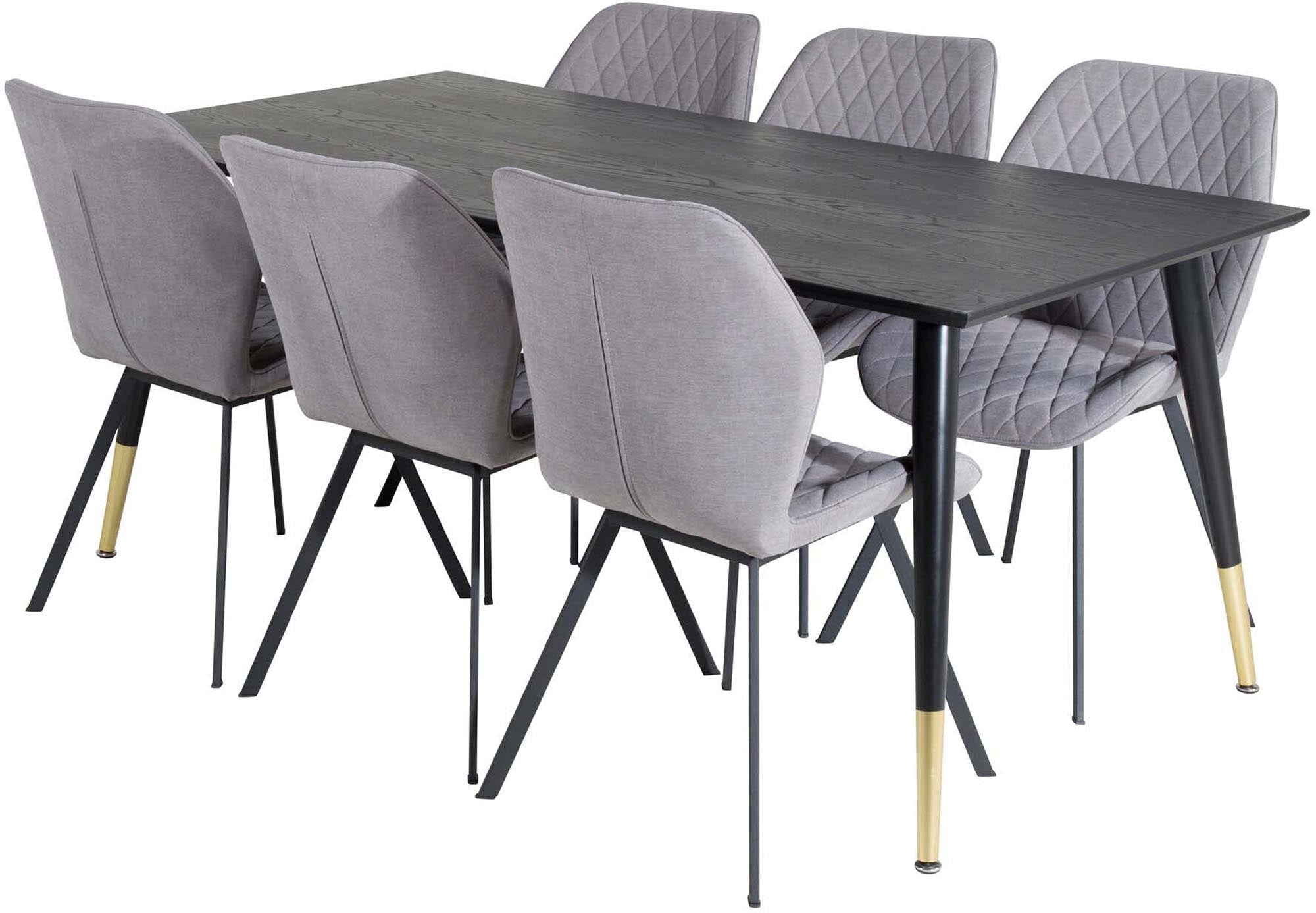 Elegantes Dipp Esszimmerset 180cm für 6 Personen von Venture Home. Ergonomische Gemma-Stühle und großzügiger Tisch für unvergessliche Essmomente.