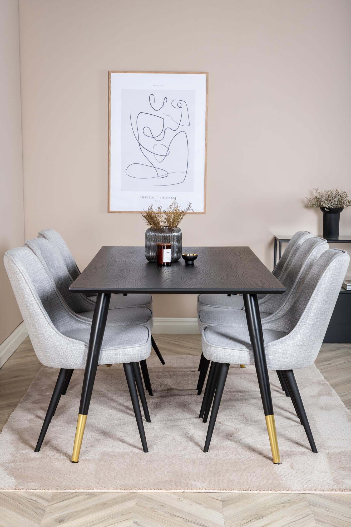 Erleben Sie das Dipp Esszimmerset + Velvet Deluxe 180cm/6St. von Venture Home – ein elegantes Set für unvergessliche Momente mit Familie und Freunden.