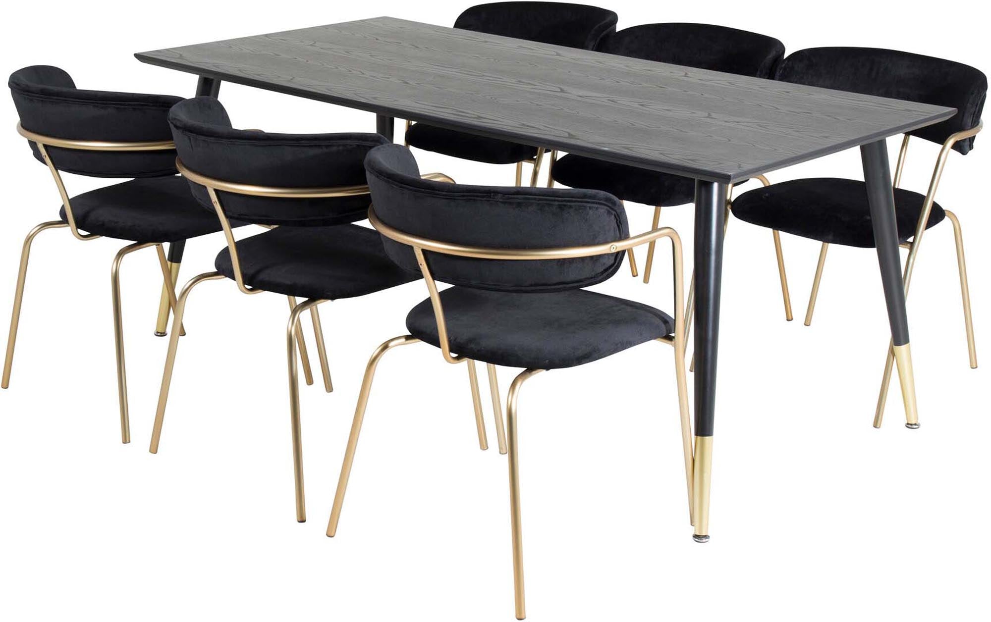 Stilvolles Dipp Esszimmerset mit 180cm Tisch und 6 Stühlen von Venture.