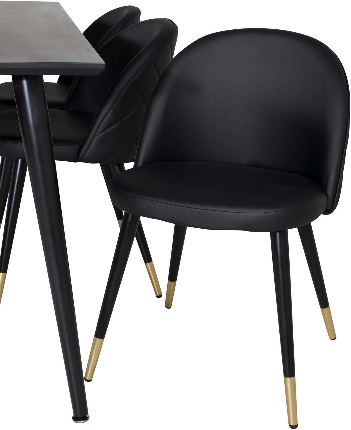 Dipp Esszimmerset + Velvet 180cm/6St. in Schwarz / Gold präsentiert im Onlineshop von KAQTU Design AG. Esszimmerset ist von Venture Home