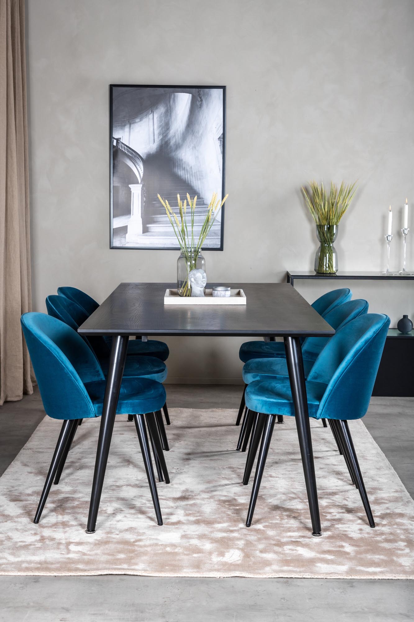 Stilvolles Dipp Esszimmerset 180cm für 6, samtig, von Venture Home.