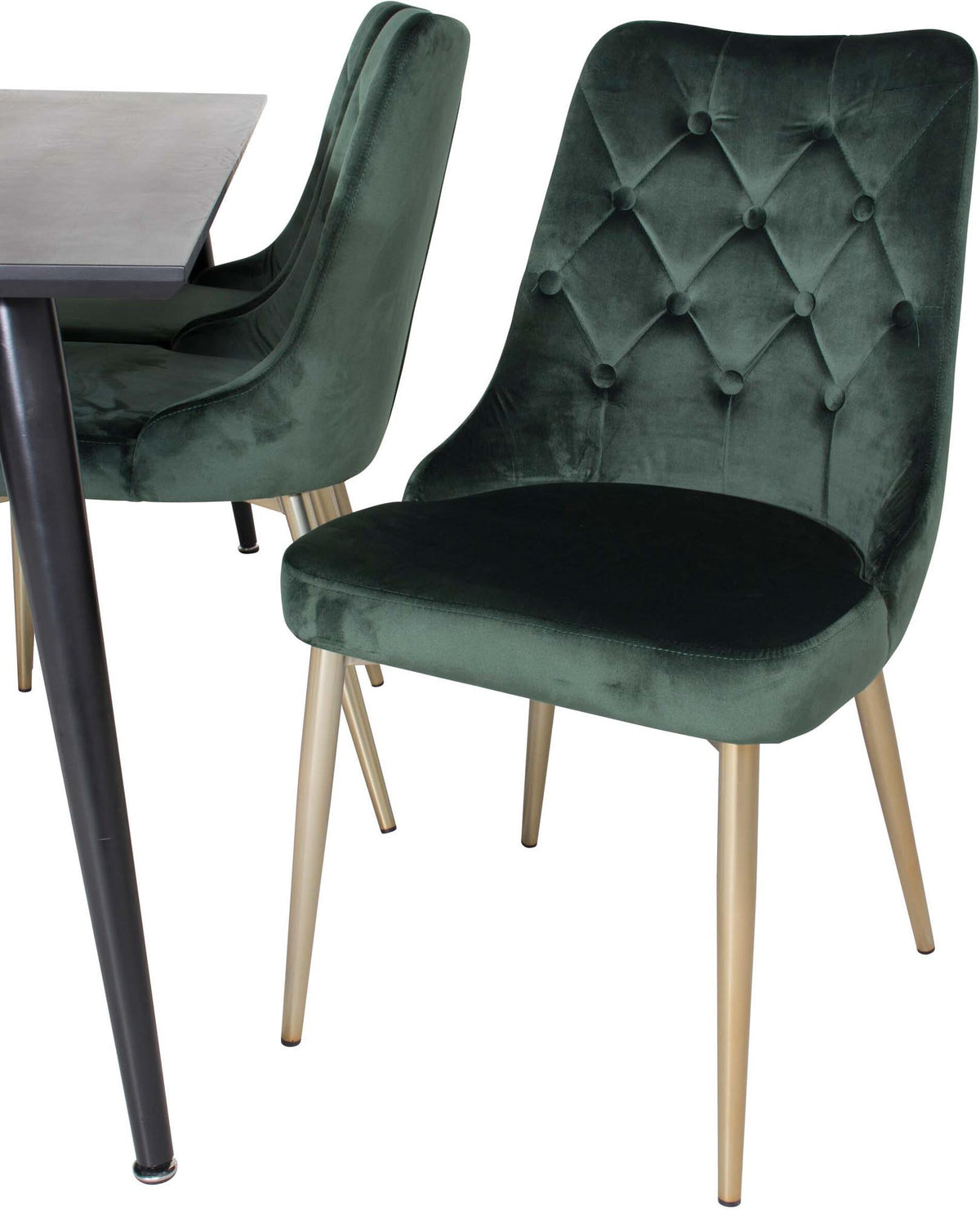 Dipp Esszimmerset + Velvet Deluxe 180cm/6St. in Schwarz / Grün / Gold präsentiert im Onlineshop von KAQTU Design AG. Esszimmerset ist von Venture Home