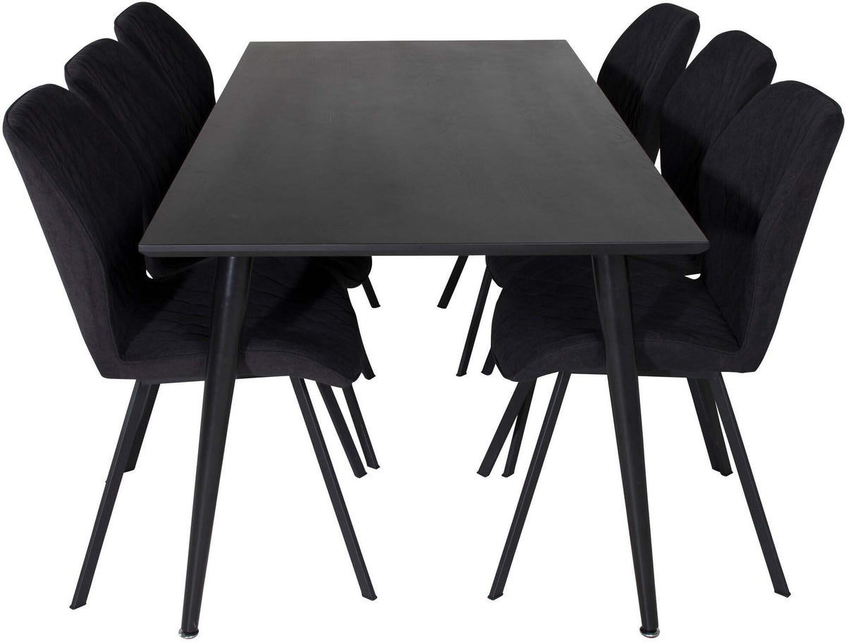 Dipp Esszimmerset + Gemma 180cm/6St. in Schwarz / Schwarz präsentiert im Onlineshop von KAQTU Design AG. Esszimmerset ist von Venture Home