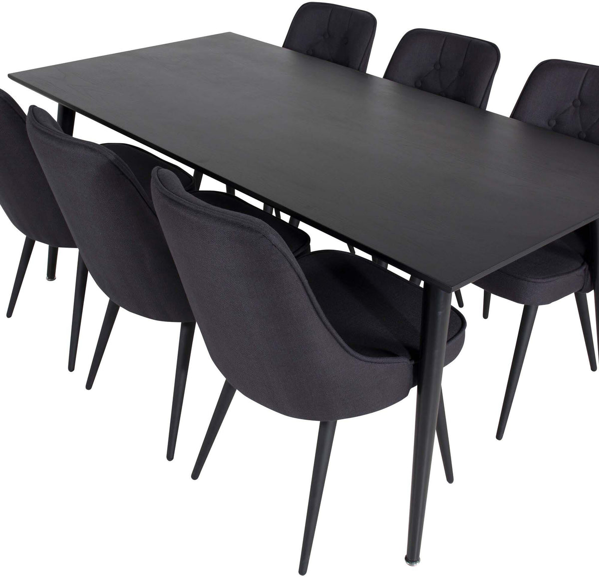 Dipp Esszimmerset + Velvet Deluxe 180cm/6St. in Schwarz präsentiert im Onlineshop von KAQTU Design AG. Esszimmerset ist von Venture Home