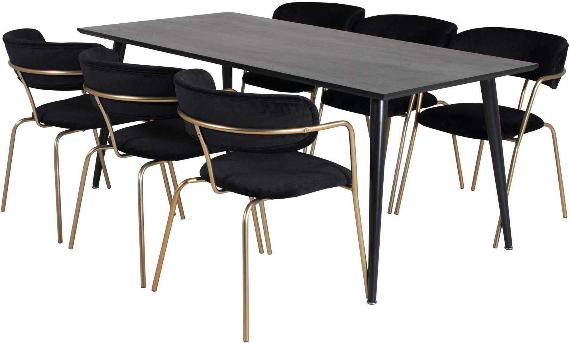 Elegantes Dipp Esszimmerset mit 180cm Tisch und 6 Stühlen von Venture.