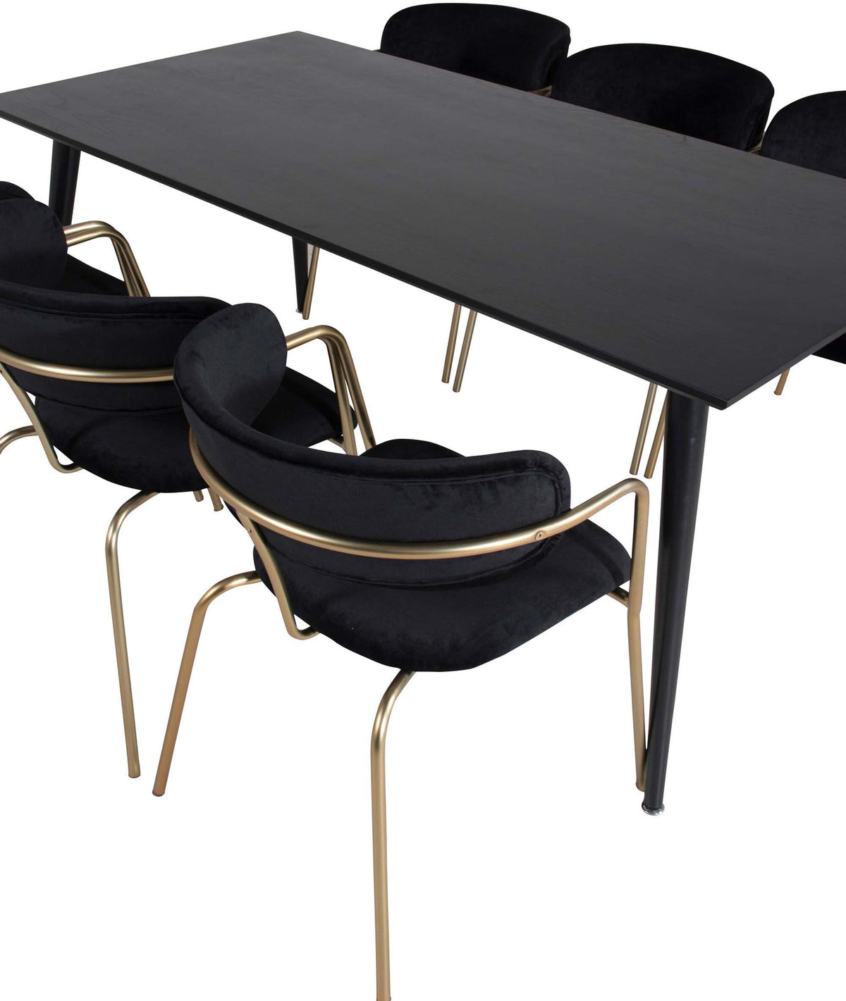 Dipp Esszimmerset + Arrow 180cm/6St. in Schwarz / Gold präsentiert im Onlineshop von KAQTU Design AG. Esszimmerset ist von Venture Home
