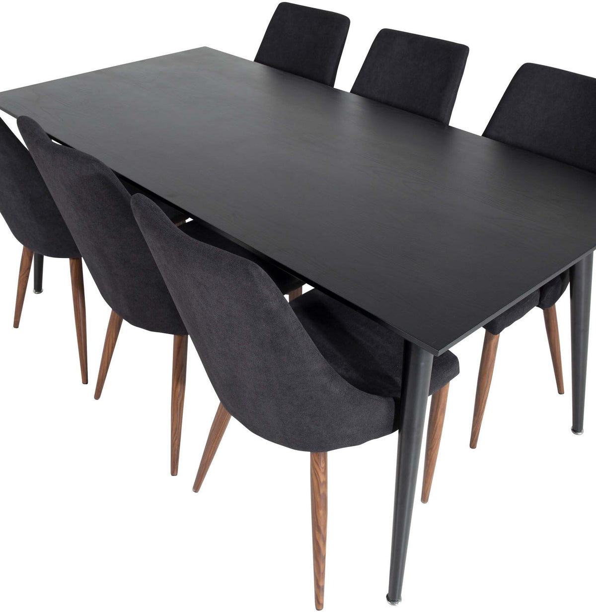 Dipp Esszimmerset + Leone 180cm/6St. in Schwarz, Natur präsentiert im Onlineshop von KAQTU Design AG. Esszimmerset ist von Venture Home