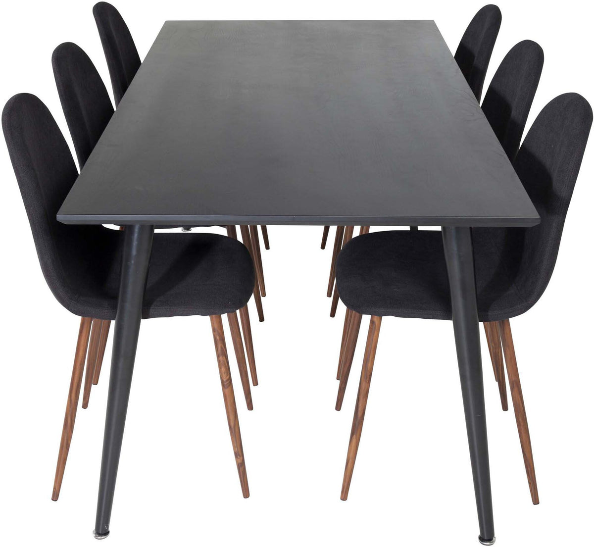 Dipp Esszimmerset + Polar 180cm/6St. in Schwarz, Natur präsentiert im Onlineshop von KAQTU Design AG. Esszimmerset ist von Venture Home